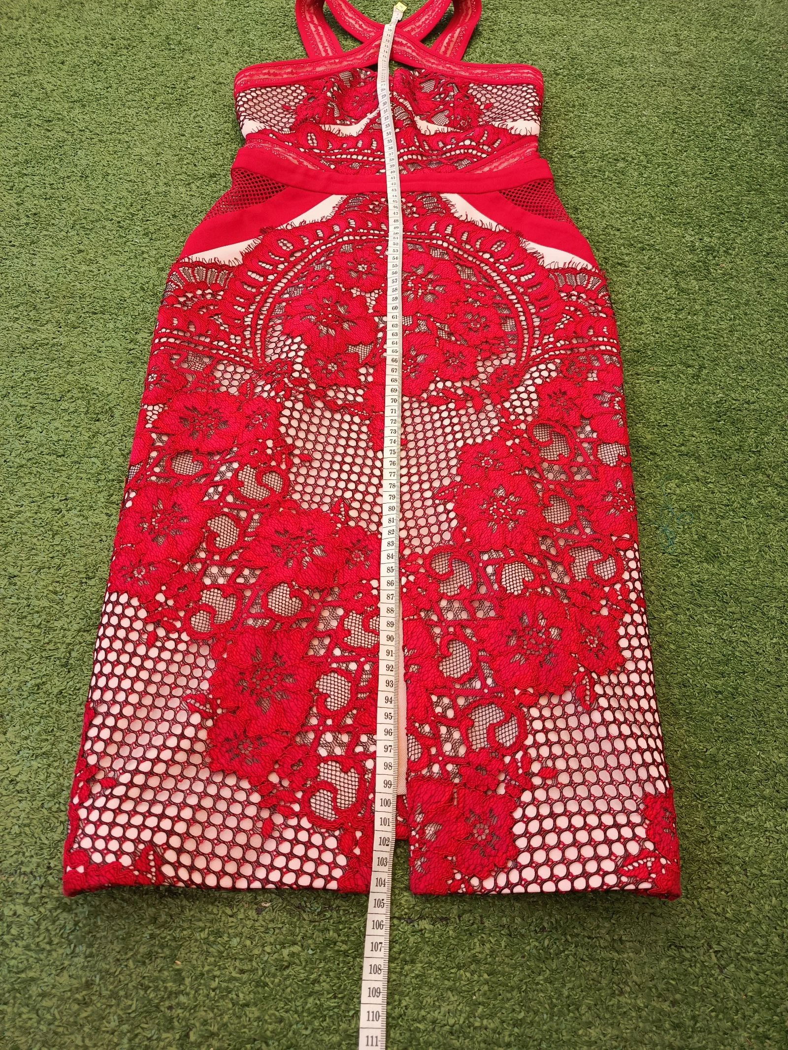 Vestido chic sexy rojo con encaje Three Floor by Liza Korn Talla XS nuevo – photo 7